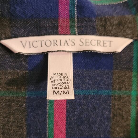 Victoria’s Secret Metallic Plaid Romper Sleepwear Medium Collegiate Quietlux - Picture 6 of 14